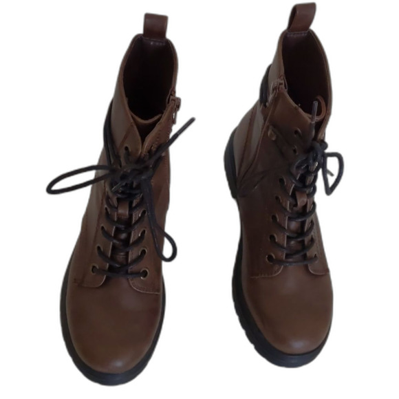 Women's So Bowfin Brown Combat Hiking Boots, Zip Up Closure, Size 6.5 - Picture 2 of 7